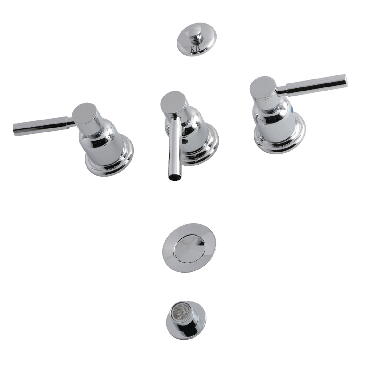 Kingston Brass KB6321DL Concord Three-Handle Bidet Faucet, Polished Chrome