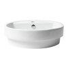 ALFI brand ABC702 White 19" Round Semi Recessed Ceramic Sink with Faucet Hole