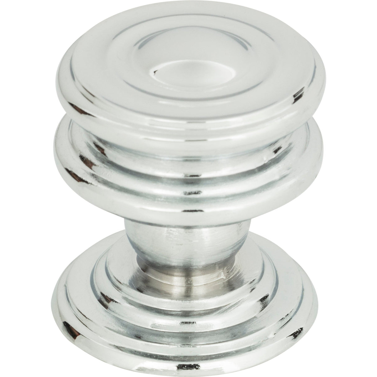 Atlas Homewares Campaign Round Knob 1 1/4 Inch Polished Chrome