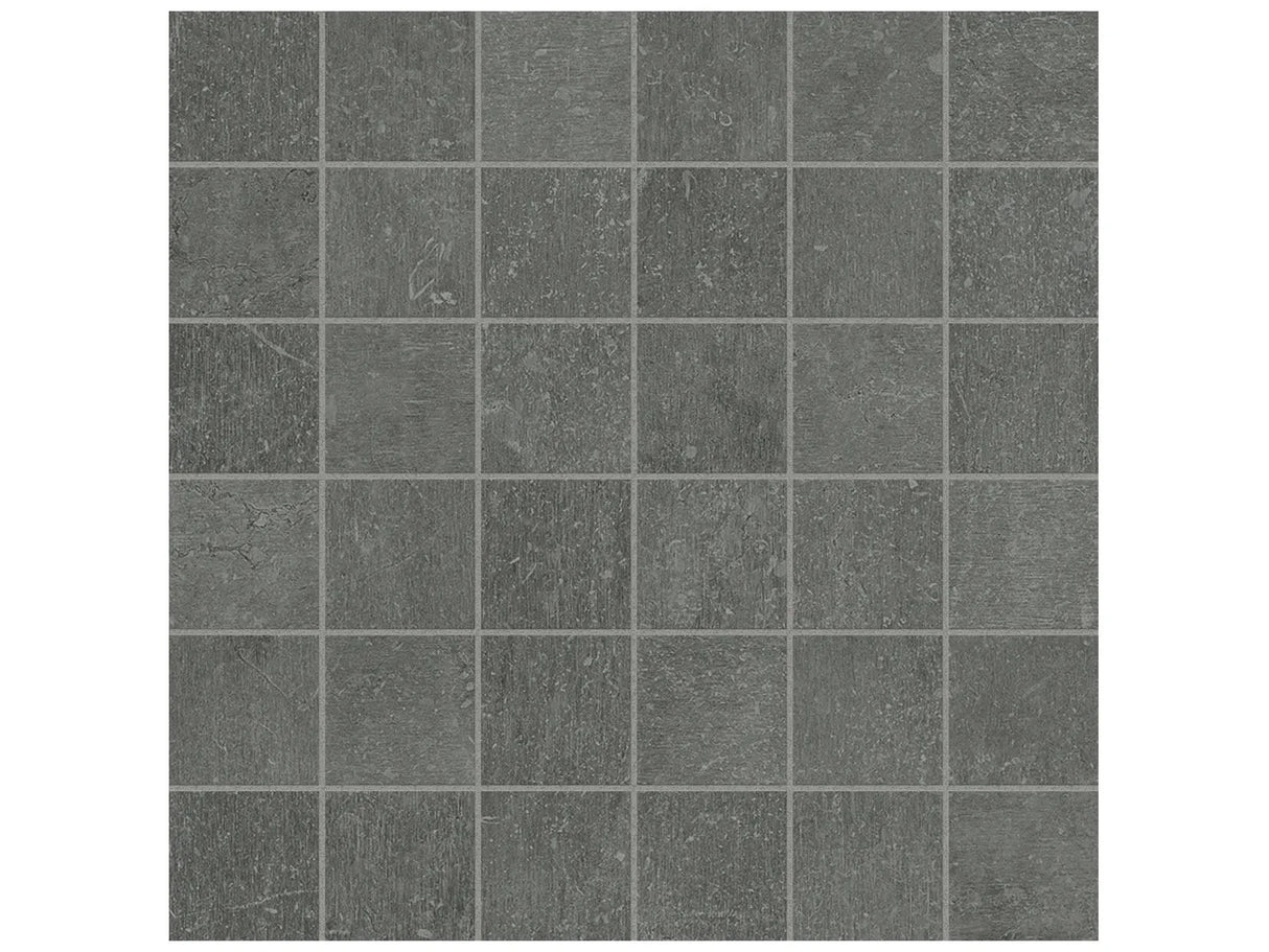 Anatolia Tile 2X2 Nexus Graphite 36 Piece Matte Porcelain Mosaics. 1 Sheet = .96 Sq. Ft. 4501-0168-0 (69-939) Graphite 2x2 - premium natural stone mosaic tile from Anatolia Tile, available at PoshHaus showroom in Keene, NH