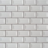 Gray Glossy Inverted Beveled 3"x6" Glazed Ceramic Wall Tile- MSI Collection DOMINO GRAY GLOSSY INVERTED BEVELED SUBWAY TILE 3X6 (Case)