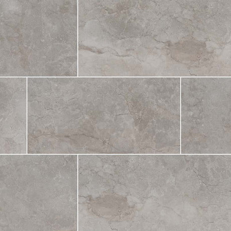 MSI ansello grey 12x24 glazed ceramic floor wall tile NANSGRE1224 product shot multiple tiles angle view