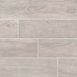 MSI Wood Collection caldera grigia glazed NCALGRI8X47 porcelain floor wall tile 8x47 product shot multiple planks angle view