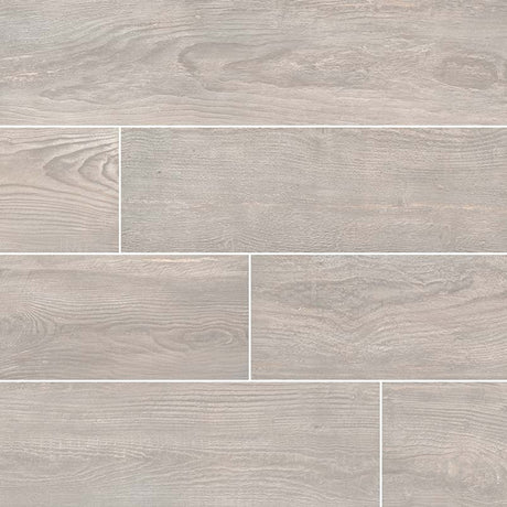 MSI Wood Collection caldera grigia glazed NCALGRI8X47 porcelain floor wall tile 8x47 product shot multiple planks angle view