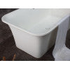 ALFI brand AB9942 67" White Rectangular Solid Surface Smooth Resin Soaking Bathtub