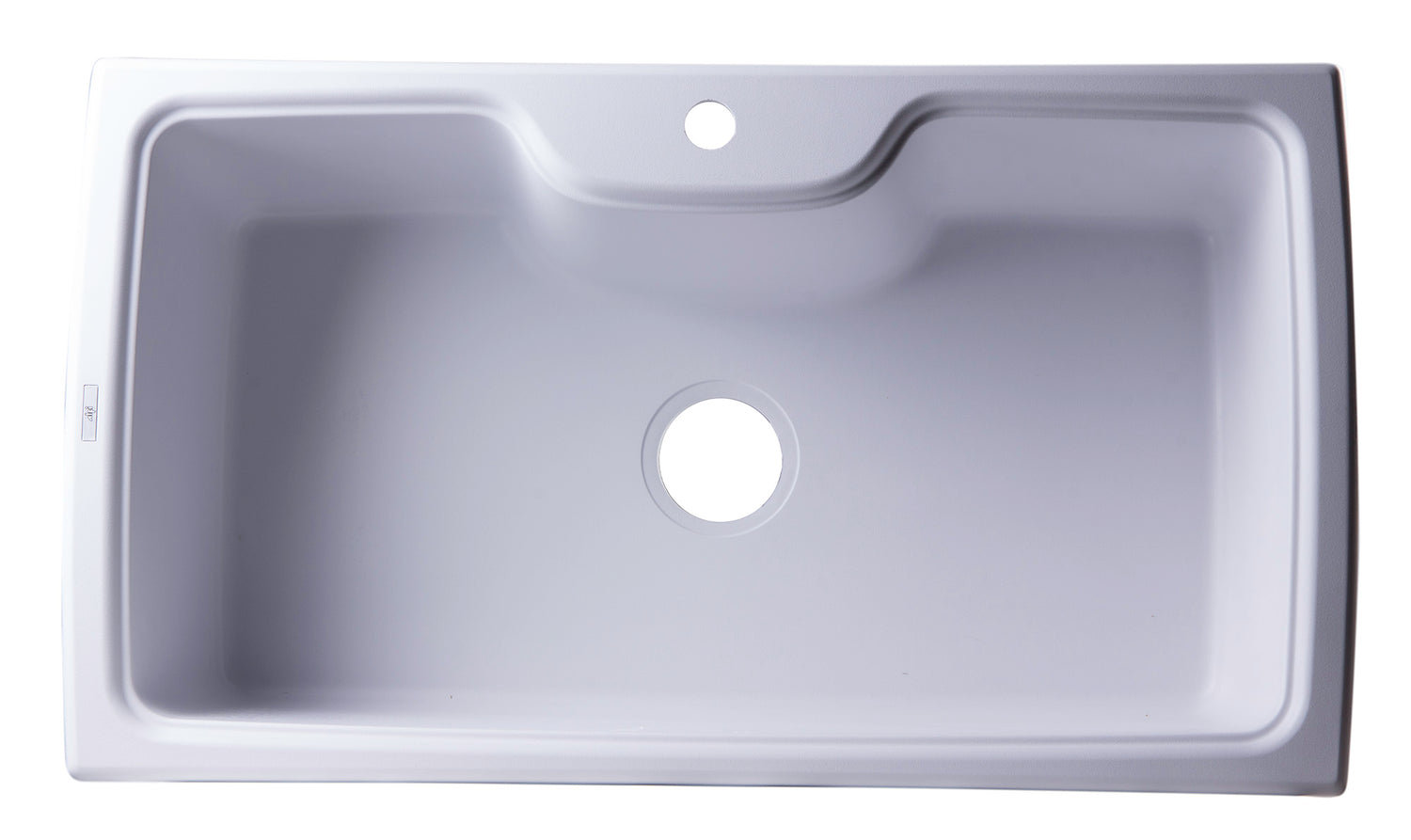 ALFI brand AB3520DI-W White 35" Drop-In Single Bowl Granite Composite Kitchen Sink
