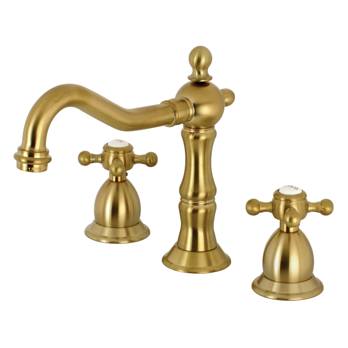 Kingston Brass KS1977BX 8 in. Widespread Bathroom Faucet, Brushed Brass