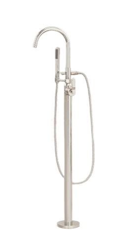 Signature Hardware Gunther Floor Mounted Tub Filler Faucet  Gunther Floor Mounted Tub Filler Faucet Chrome Gunther Floor Mounted Tub Filler Faucet (Part number: 477065)