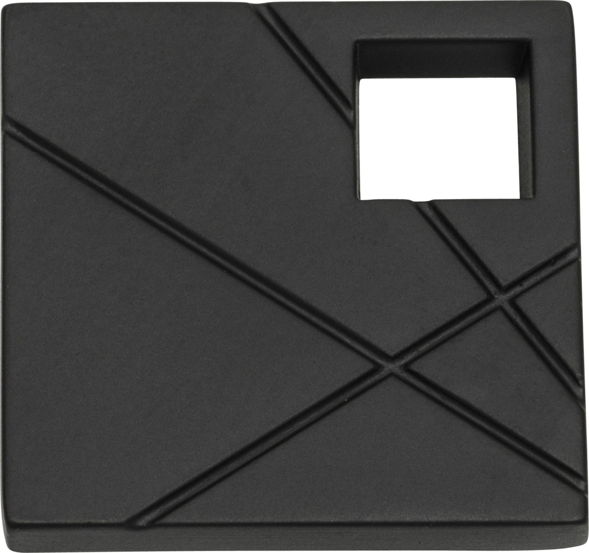 Atlas Homewares Modernist Right Square Knob 1 1/2 Inch Matte Black