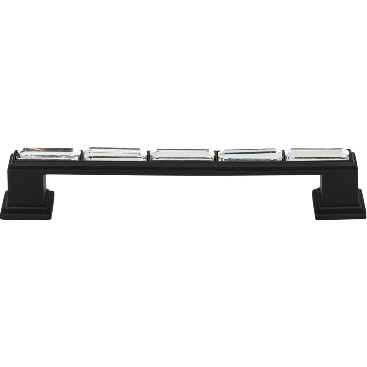 Atlas Homewares Legacy Crystal Pull 5 1/16 Inch (c-c) Matte Black
