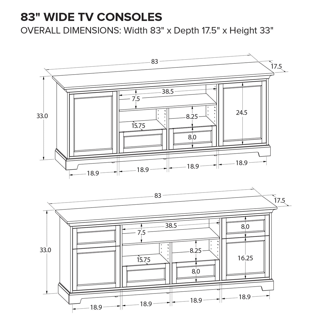 Howard Miller 83" TV Console TS83W