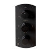 Black Matte 3-Way Thermostatic Valve Shower Mixer Round Knobs