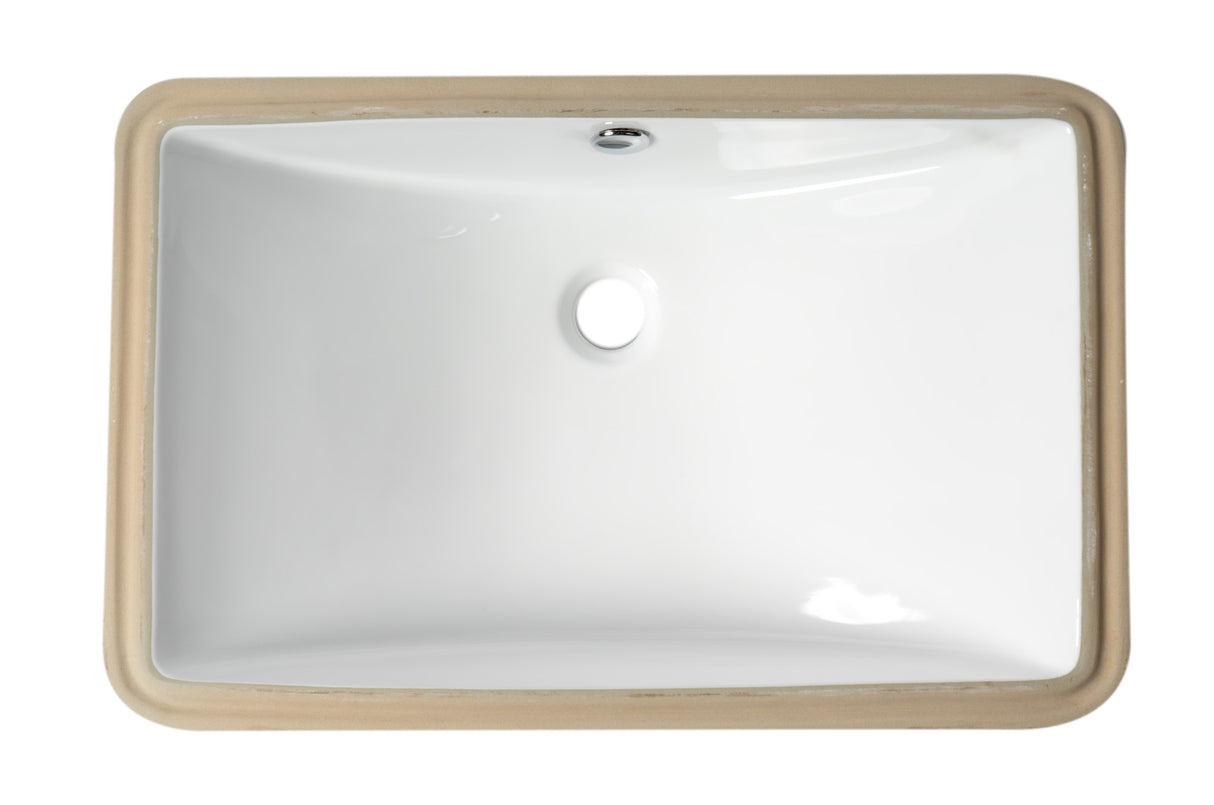 ALFI brand ABC603 White 24" Rectangular Undermount Ceramic Sink