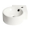 ALFI brand ABC121 White 17" Tiny Corner Wall Mounted Ceramic Sink with Faucet Hole