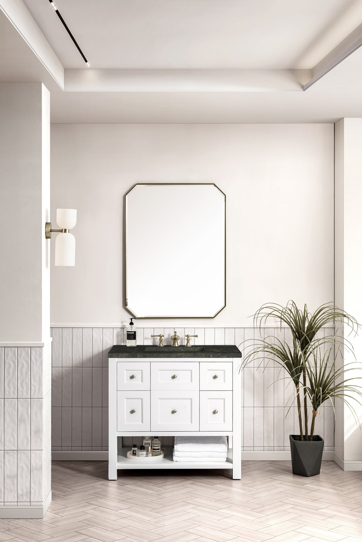 Breckenridge 36" Single Vanity, Bright White, w/ 3 CM Phantome Eclos Top