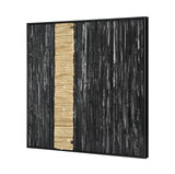 Elk H0036-9736 Stripe Wood Dimensional Wall Art - Black