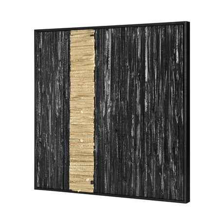 Elk H0036-9736 Stripe Wood Dimensional Wall Art - Black