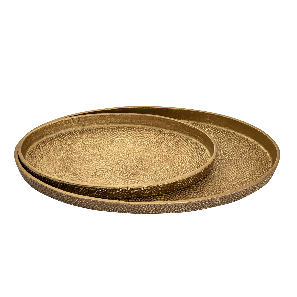 Elk H0807-10655/S2 Oval Pebble Tray - Set of 2 Brass