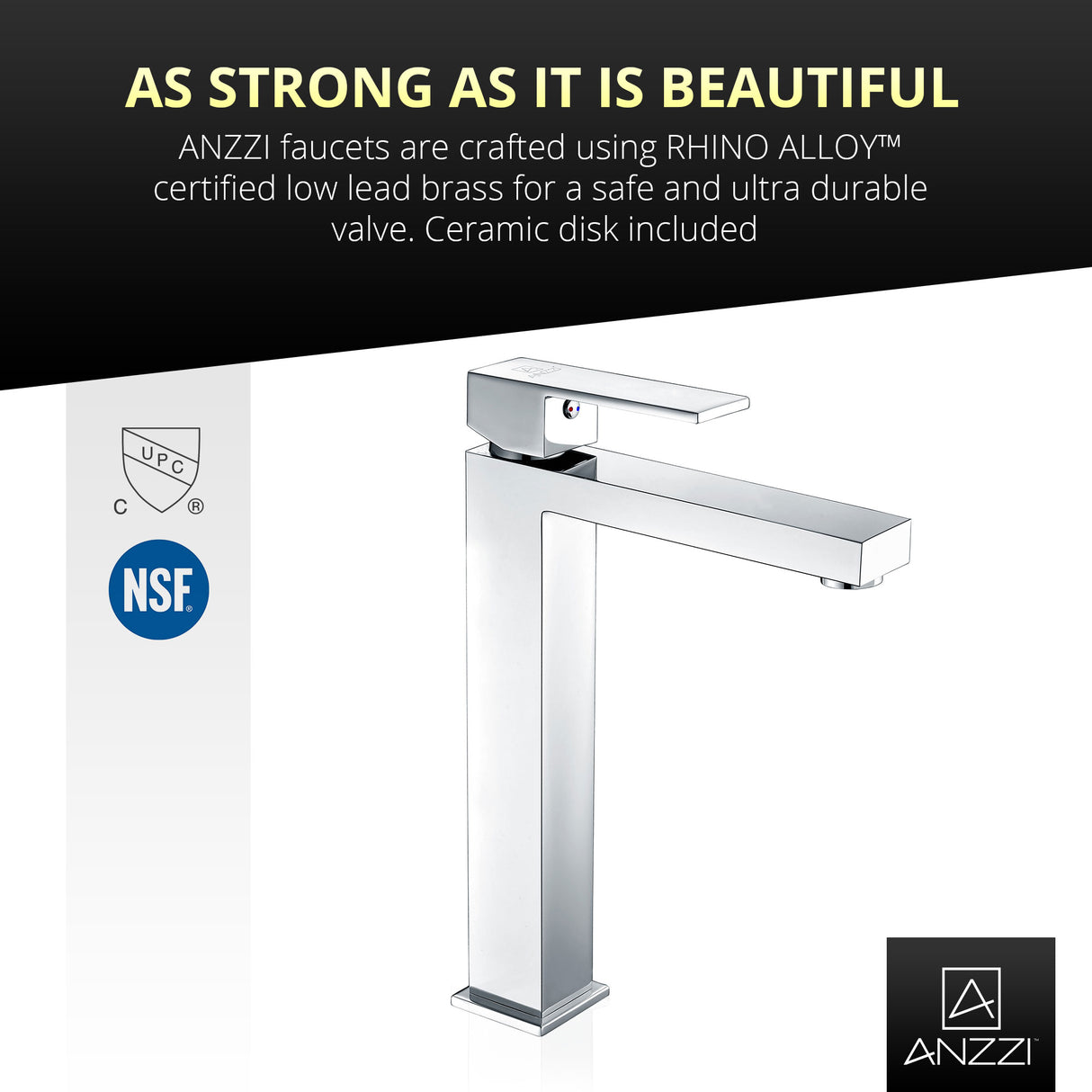 ANZZI L-AZ096 Enti Series Single Hole Single-Handle Vessel Bathroom Faucet in Polished Chrome