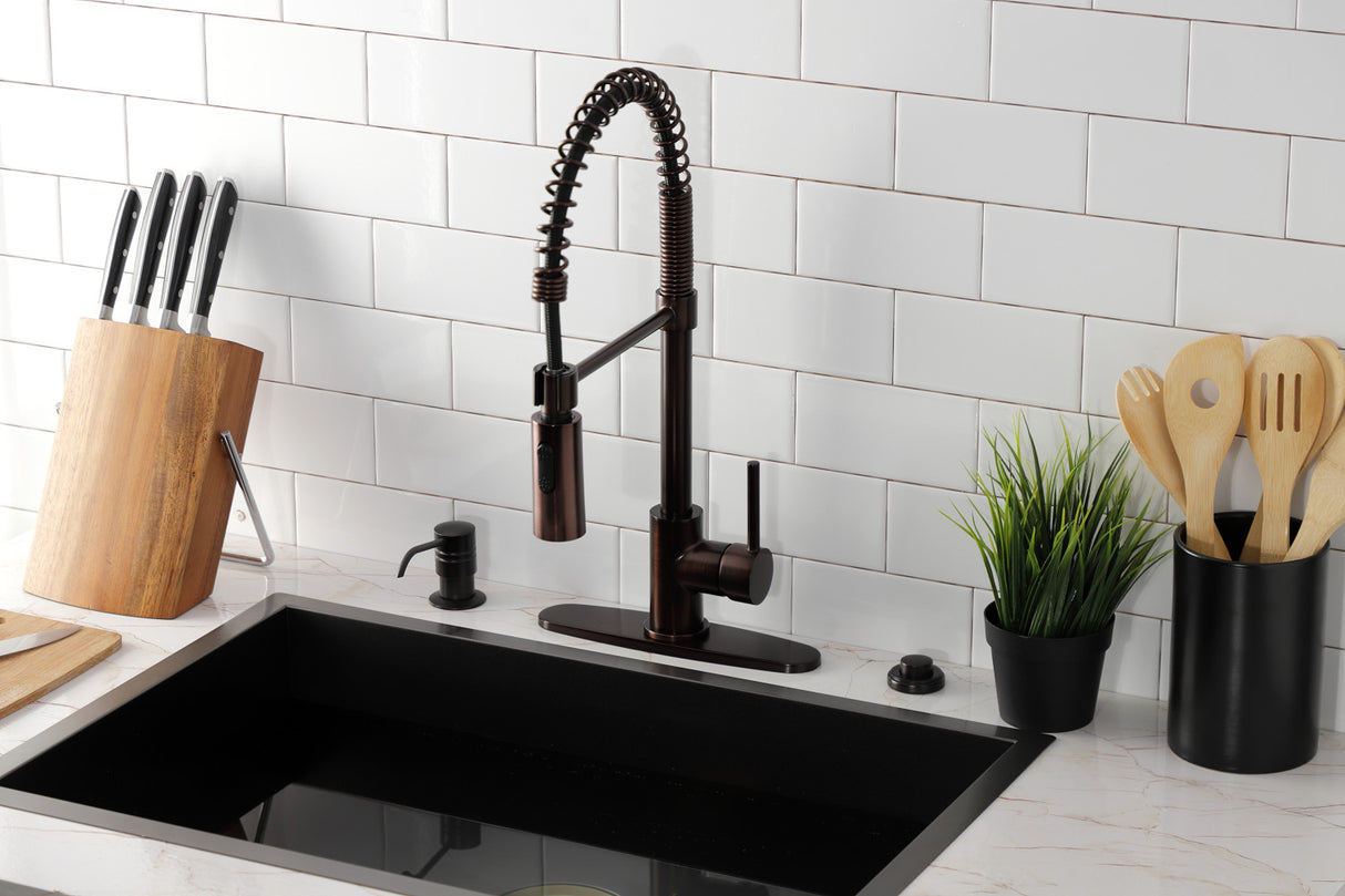 Gourmetier LS8775DL Concord Single-Handle Pre-Rinse Kitchen Faucet, Oil Rubbed Bronze
