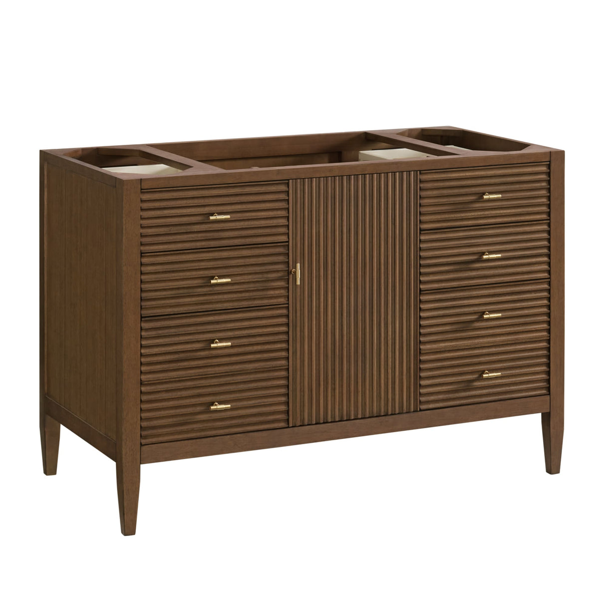 Myrrin 48" Single Vanity, Mid Century Walnut w/ 3 CM Ethereal Noctis Silestone Top