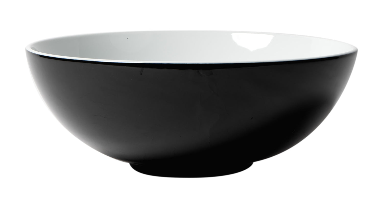 ALFI brand ABC906 Black & White 15" Round Vessel Above Mount Ceramic Sink