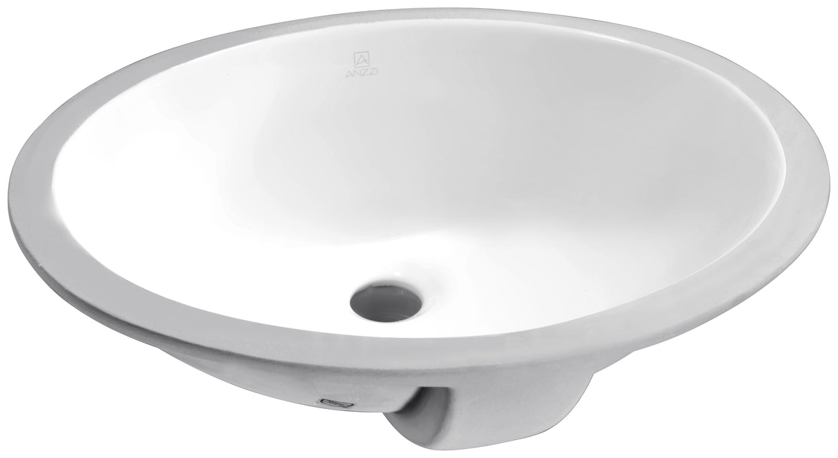 ANZZI LS-AZ102 Lanmia Series 19.5 in. Ceramic Undermount Sink Basin in White