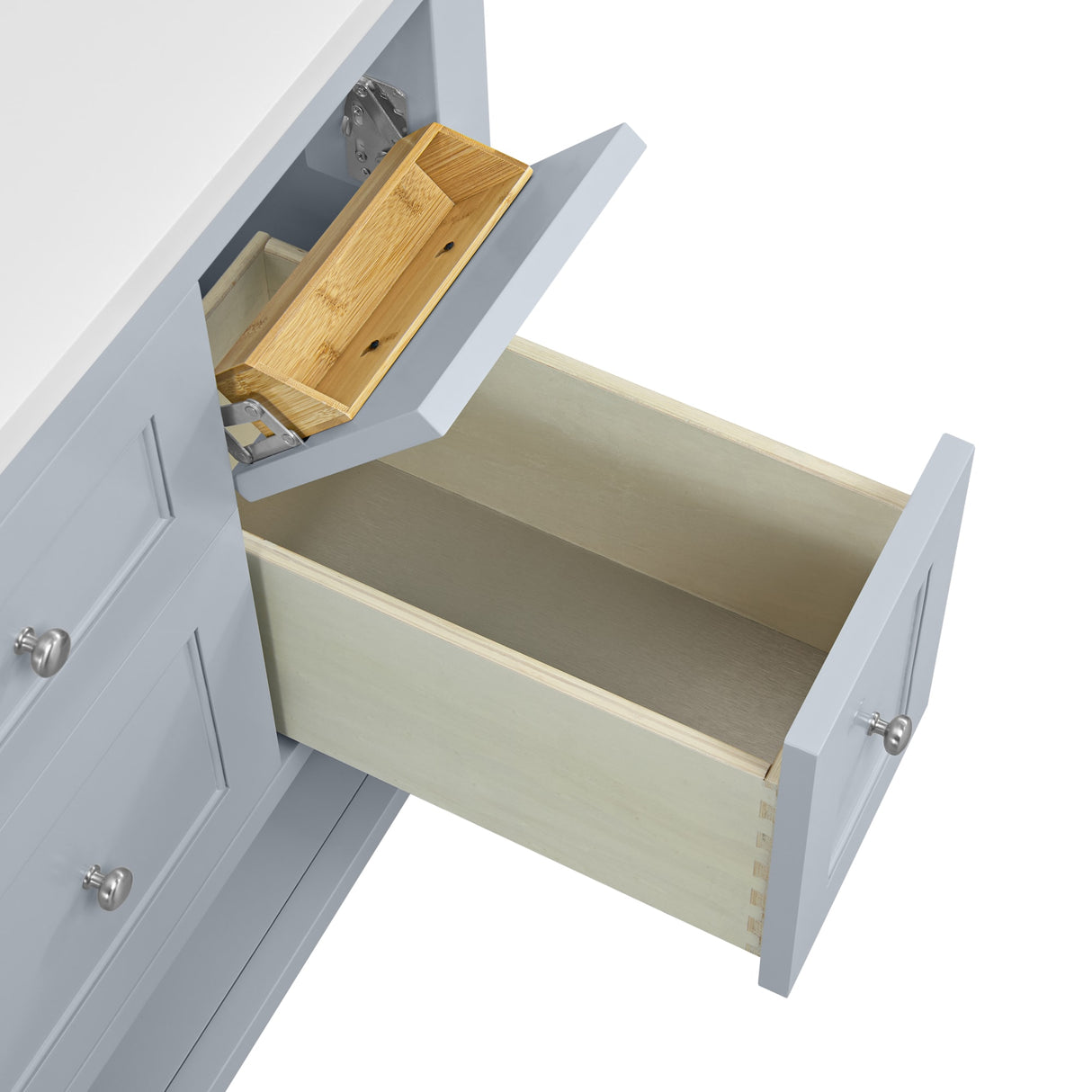 Breckenridge 36" Single Vanity, Serenity Blue, w/ 3 CM Siberian Silestone Top