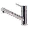 ALFI brand AB2025-PSS Solid Polished Stainless Steel Pull Out Single Hole Kitchen Faucet
