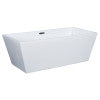 ALFI brand AB8832 67 inch White Rectangular Acrylic Free Standing Soaking Bathtub