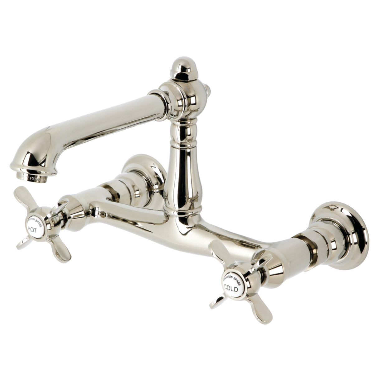 Kingston Brass KS7246BEX Essex Wall Mount Bathroom Faucet, Polished Nickel