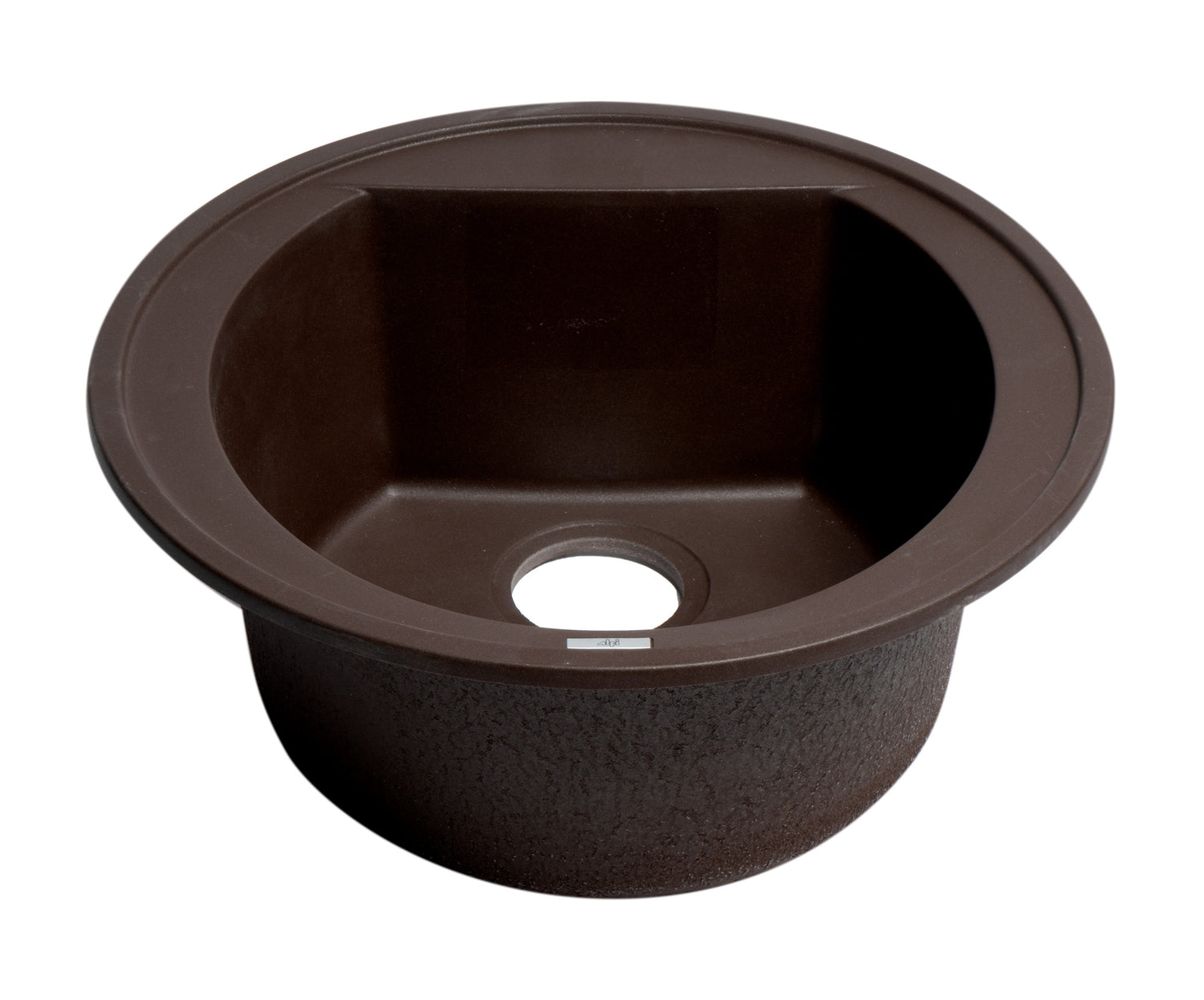 ALFI brand AB2020DI-C Chocolate 20" Drop-In Round Granite Composite Kitchen Prep Sink