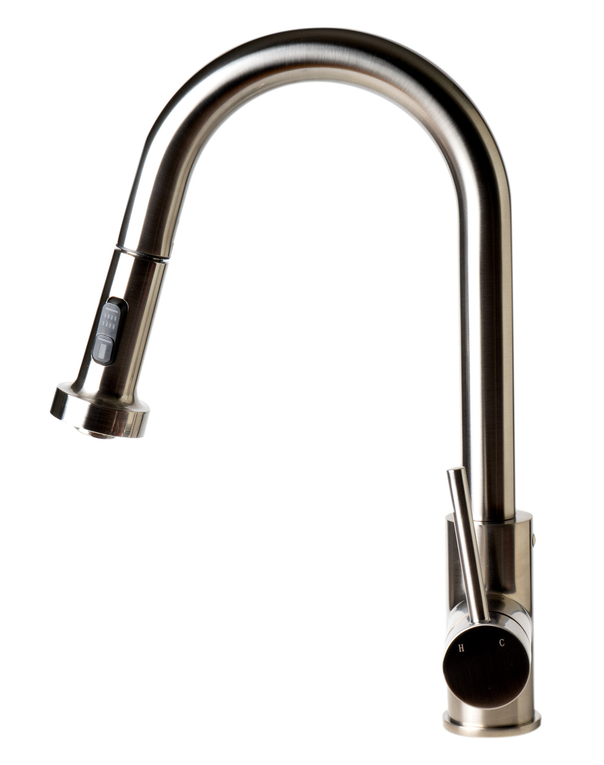 Brushed Nickel Sensor Gooseneck Pull Down Kitchen Faucet