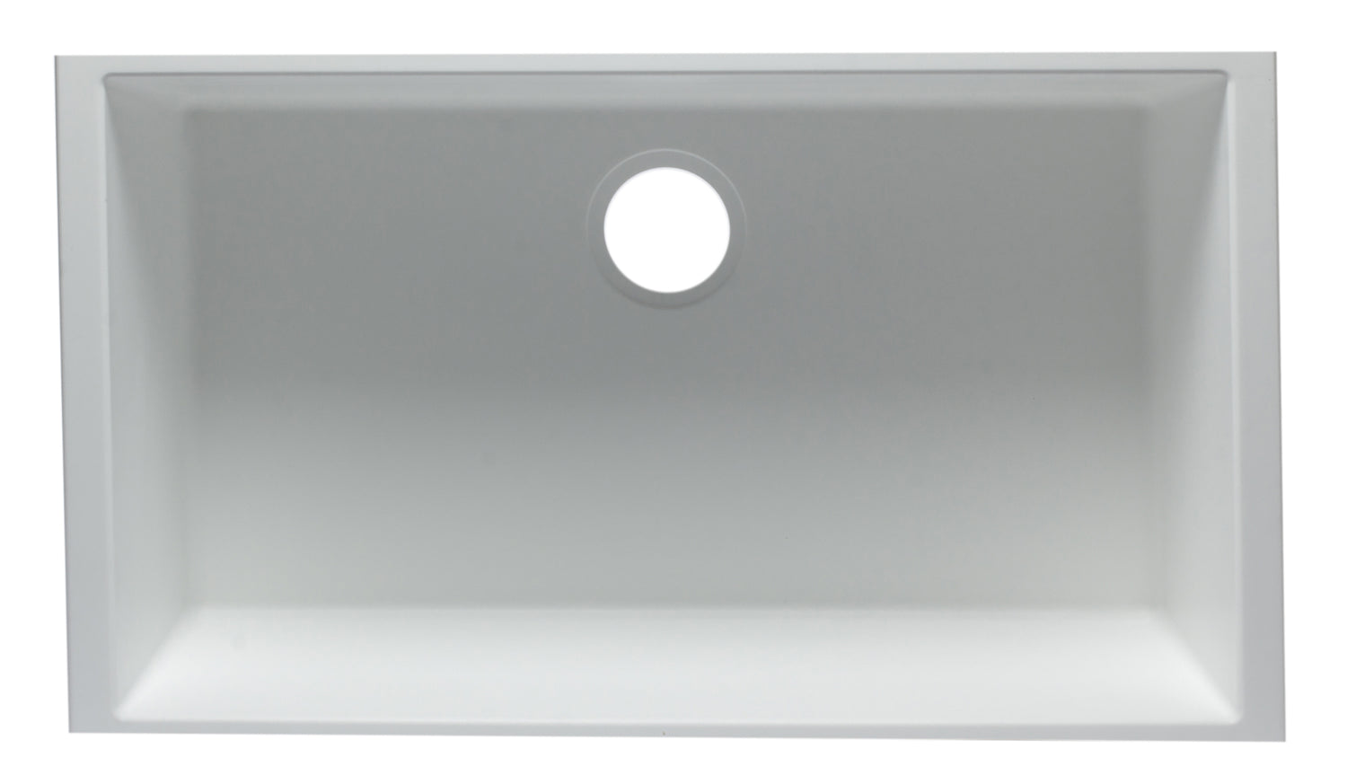 ALFI brand AB3322UM-W White 33" Single Bowl Undermount Granite Composite Kitchen Sink