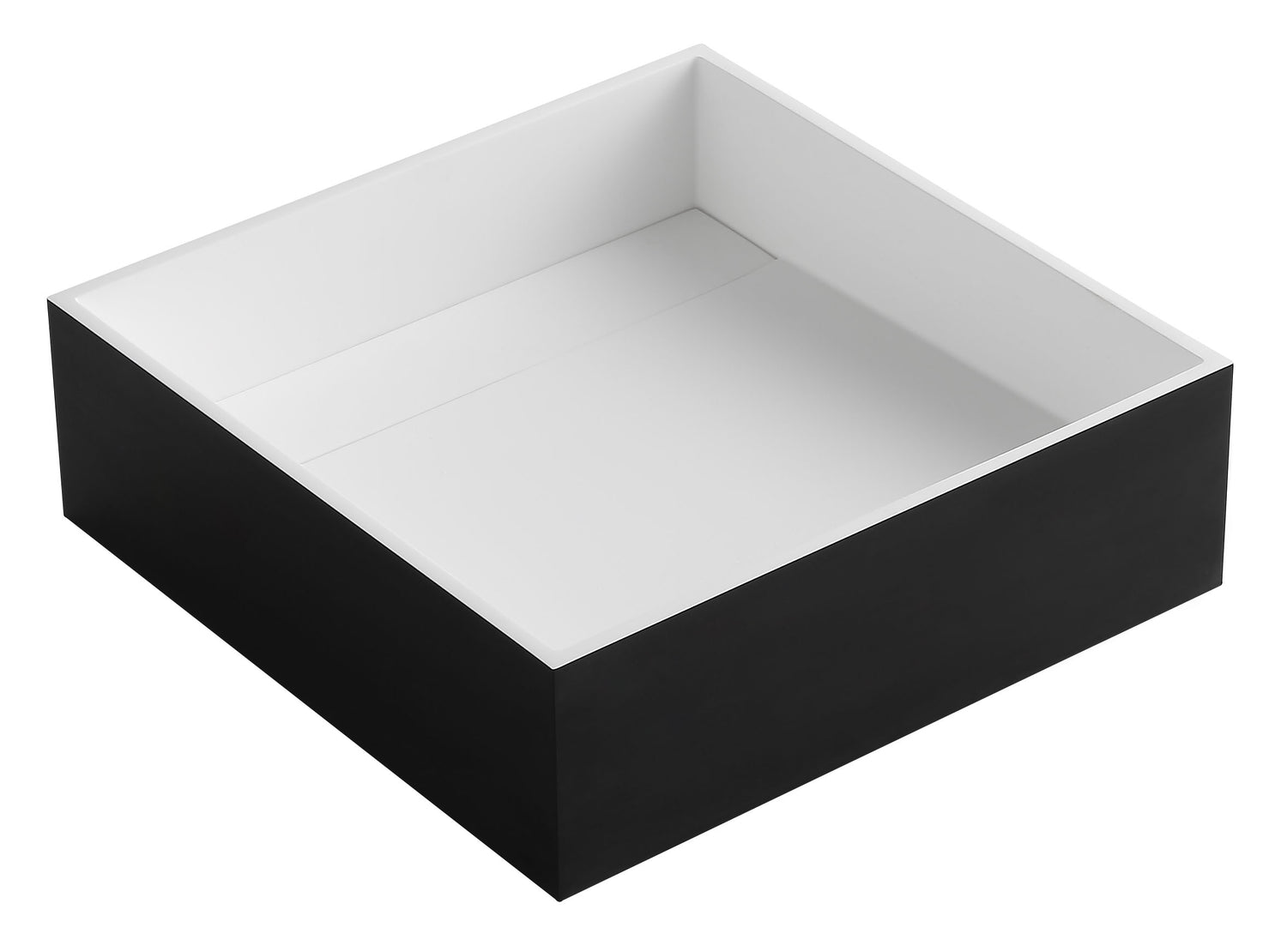 Black Matte 14" Square Solid Surface Resin Sink