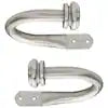 Brushed Nickel Steel Hook Curtain Holdback (Set of 2)