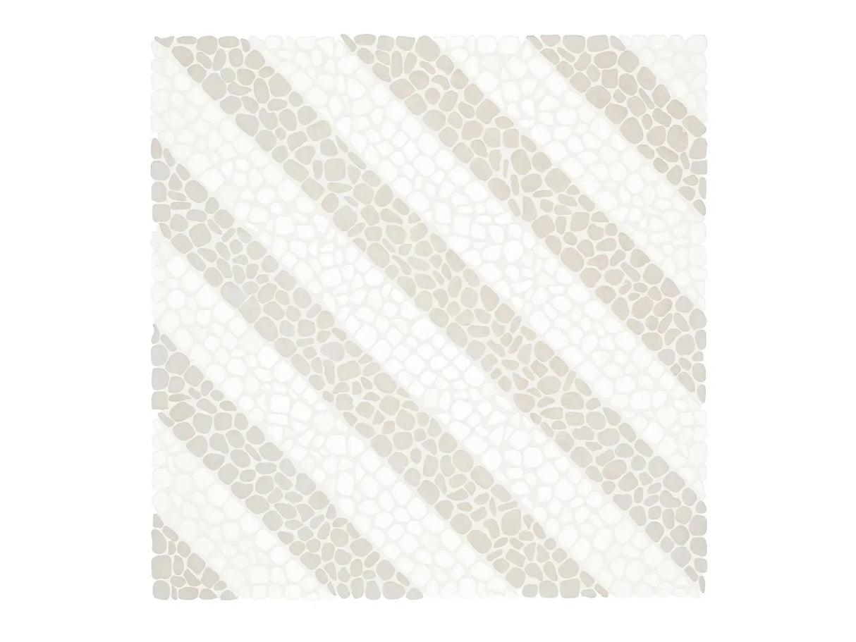 Anatolia Cabana Horizon Axis - Patterned Pebble Tumbled Marble Mosaic - 1 Sheet = 1 Sqft 5001-0451-0 Horizon Axis - premium natural stone mosaic tile from Anatolia Tile, available at PoshHaus showroom in Keene, NH