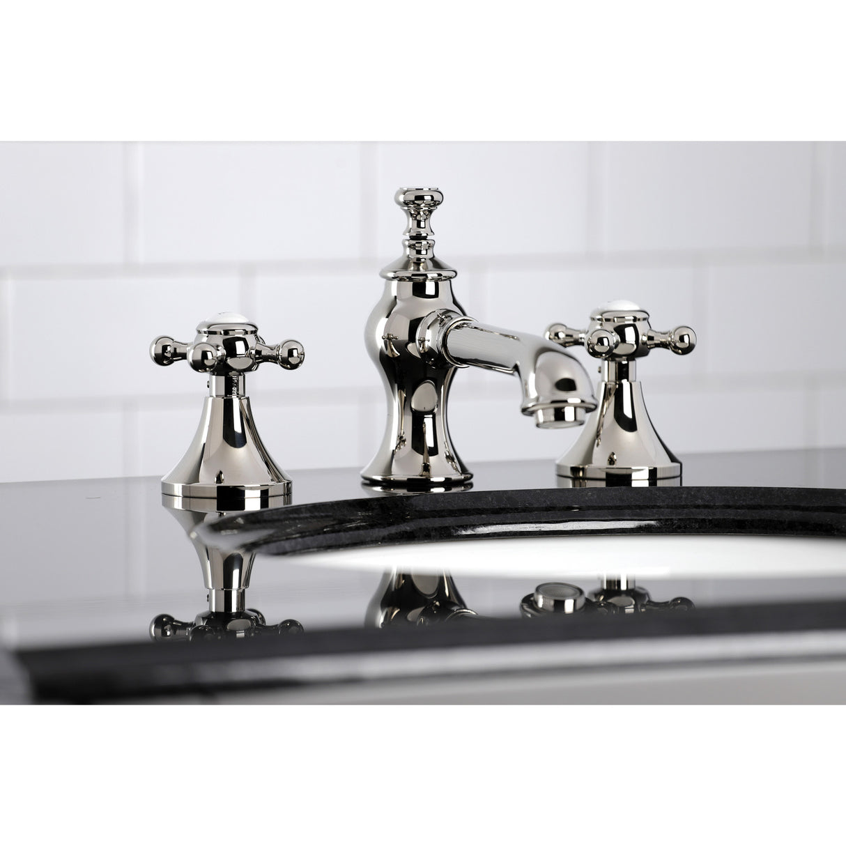Kingston Brass KC7066BX English Country 8 in. Widespread Bathroom Faucet, Polished Nickel