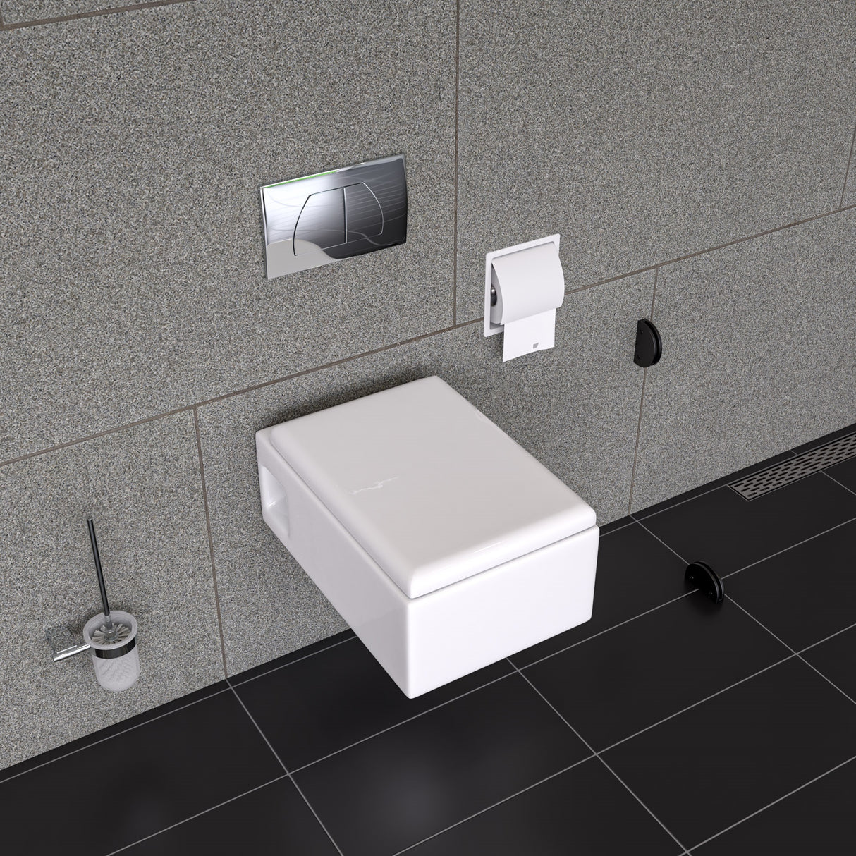 EAGO WD333 Square Modern Wall Mount Dual Flush Toilet Bowl
