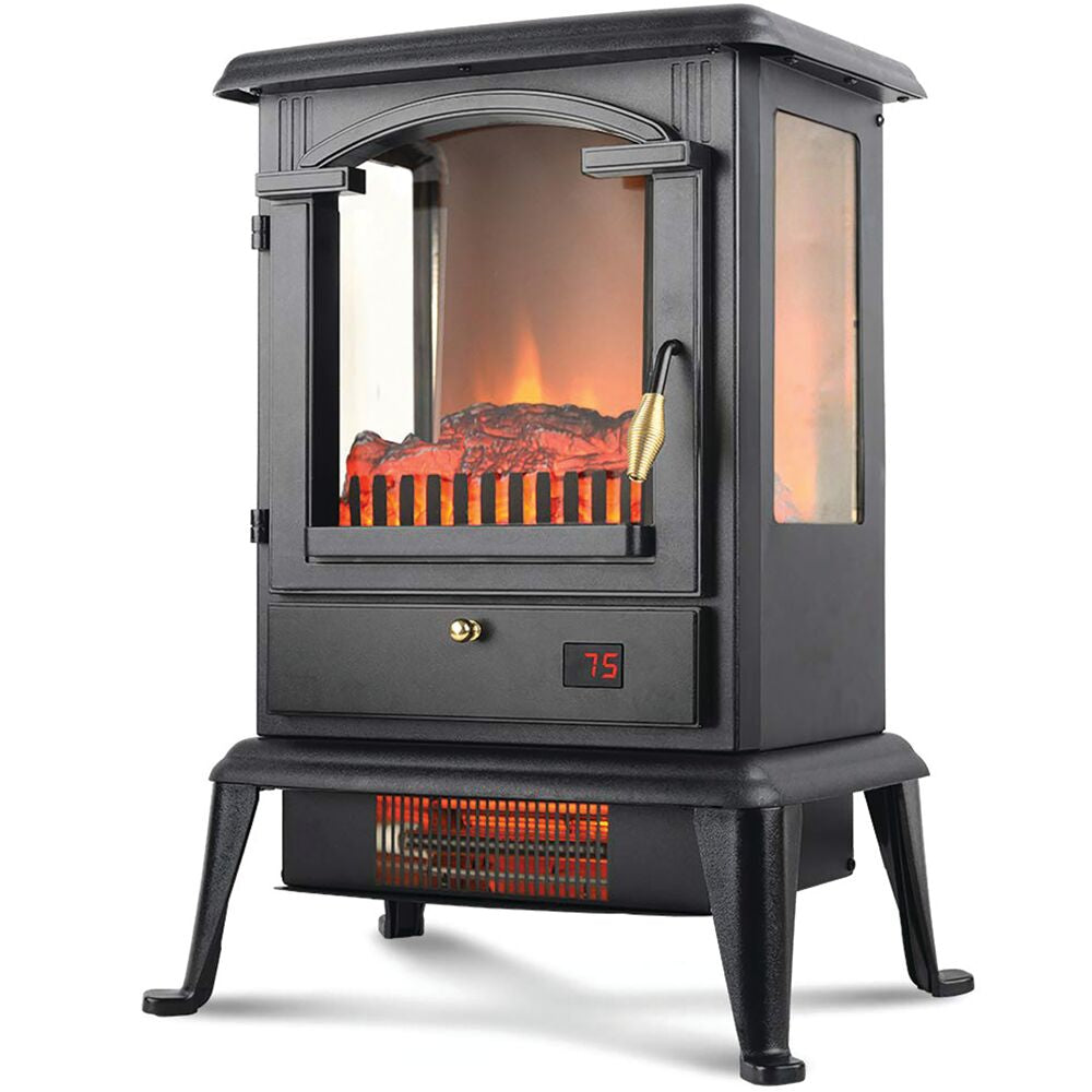 LifeSmart HT1109 3-Sided Flame View Infrared Stove Heater