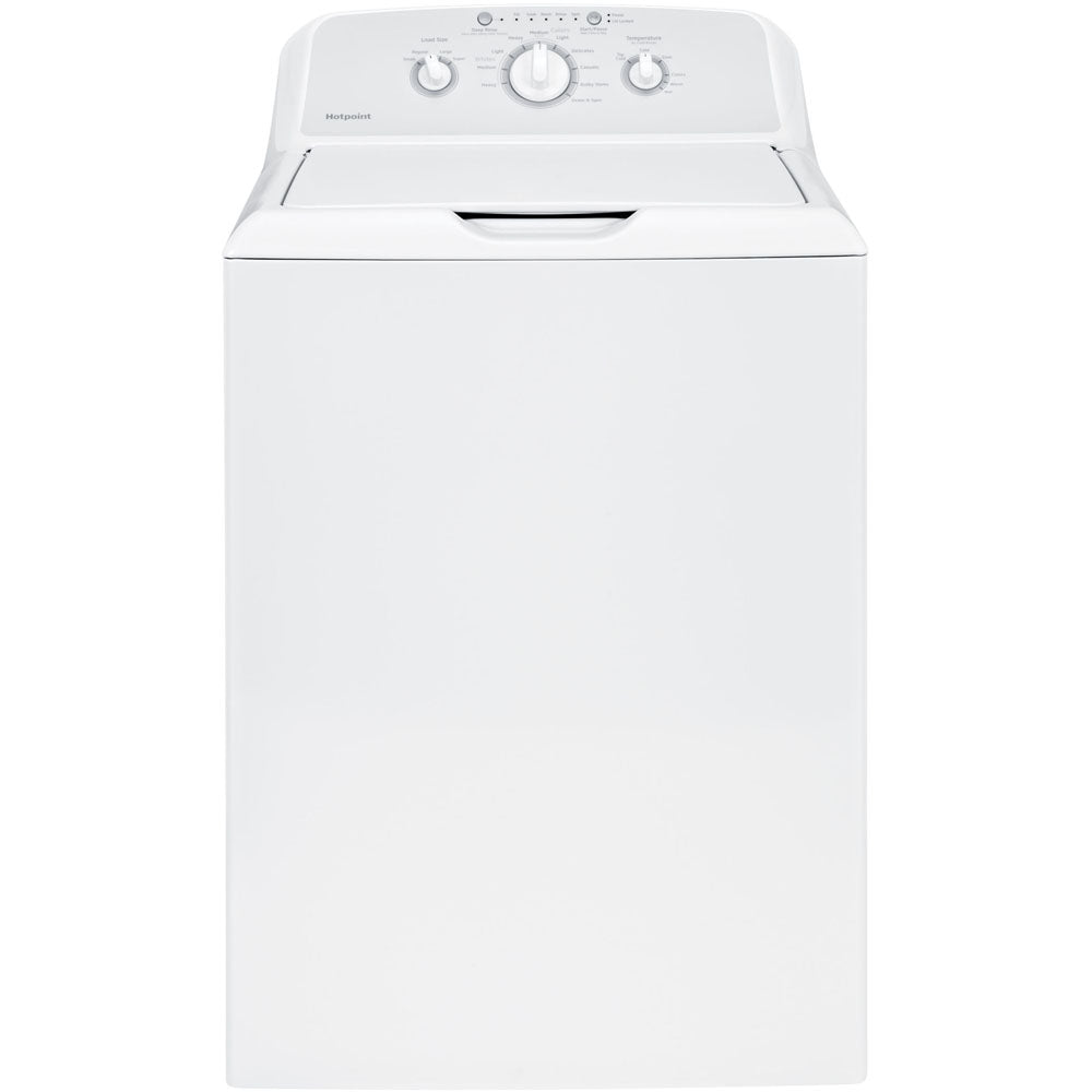 GE HTW240ASKWS 3.8 CF HOTPOINT Top Load Washer, Heavy-Duty Agitator