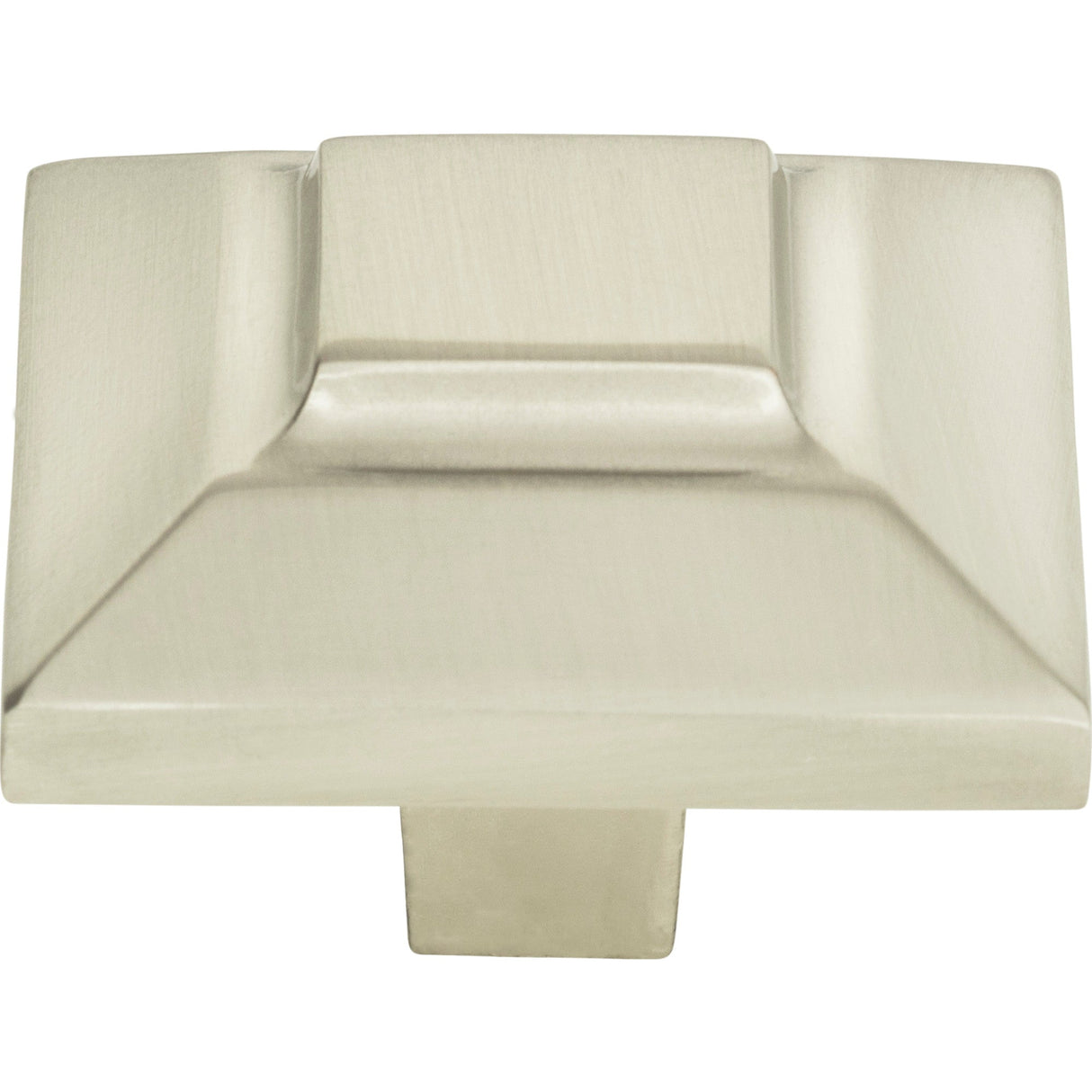 Atlas Homewares Trocadero Large Square Knob 1 1/2 Inch Brushed Nickel