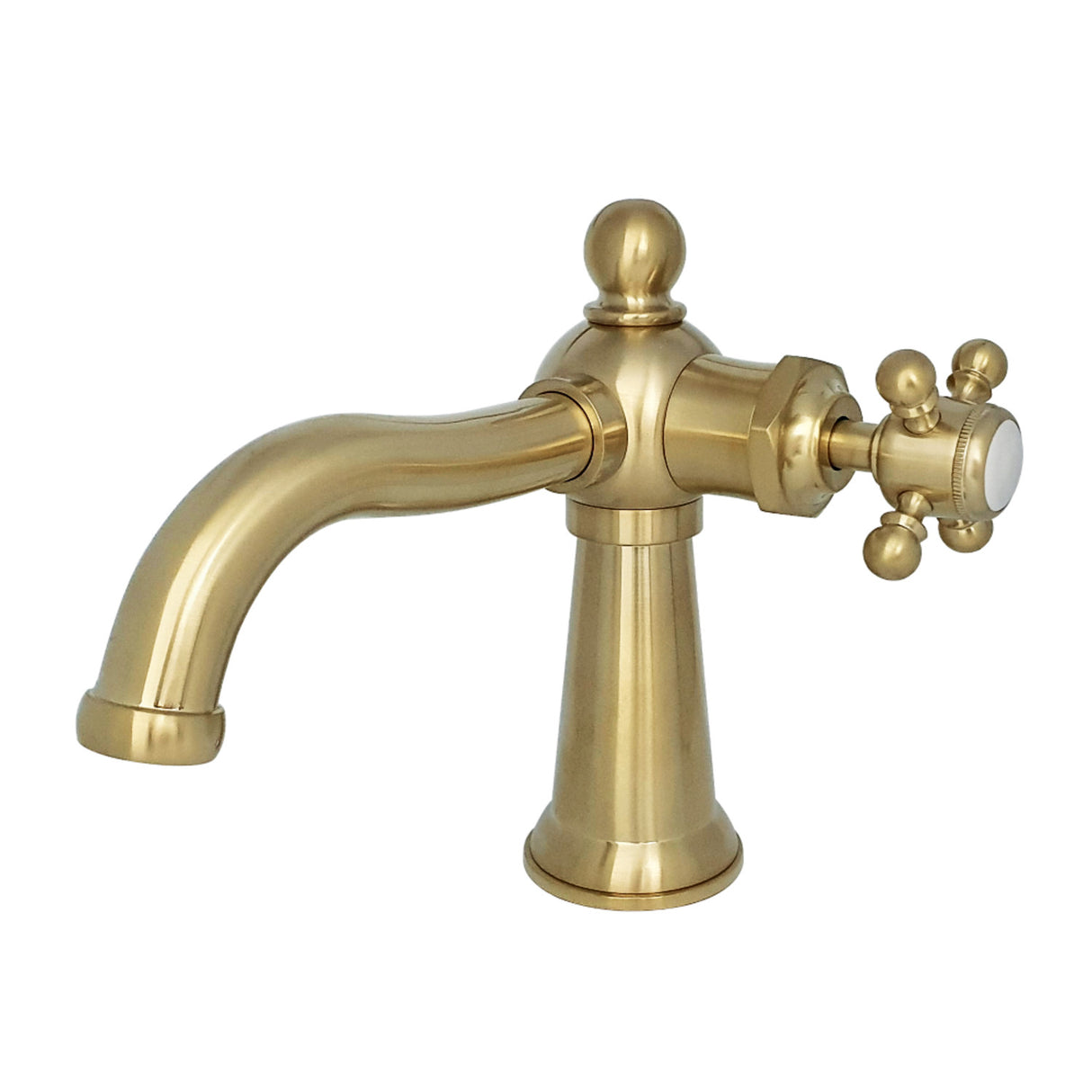 Kingston Brass KS154BXBB Nautical Single-Handle Bathroom Faucet with Push Pop-Up, Brushed Brass