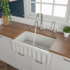 ALFI brand AB3018HS-W 30 inch White Reversible Smooth / Fluted Single Bowl Fireclay Farm Sink