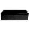 ALFI brand AB3618HS-BG 36" Black Gloss Reversible Smooth / Fluted Single Bowl Fireclay Farm Sink