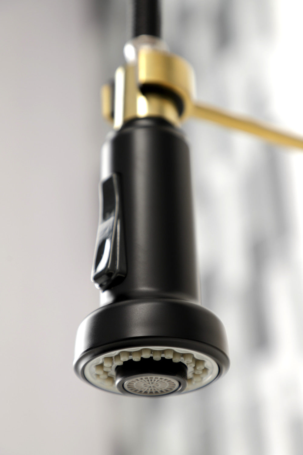 Gourmetier GS8187DL Concord 2-Handle Wall Mount Pull-Down Kitchen Faucet, Brushed Brass