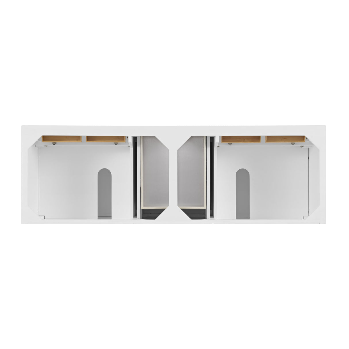 Lorelai 72" Double Vanity, Bright White w/ 3 CM Victorian Silver Silestone Top