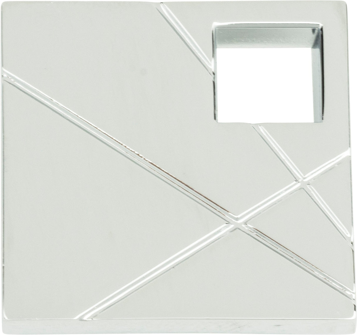 Atlas Homewares Modernist Right Square Knob 1 1/2 Inch Polished Chrome