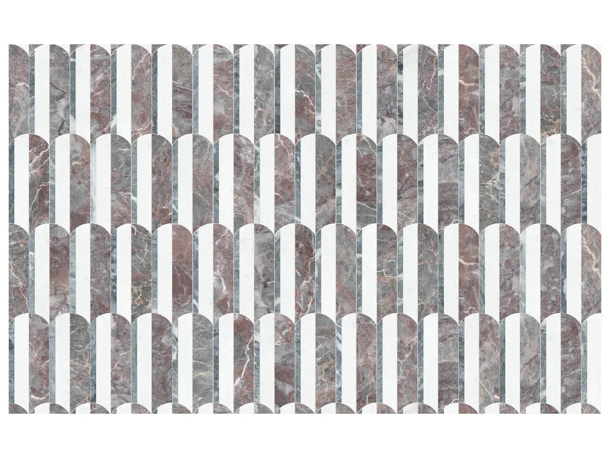 Anatolia Tile Utopio Hydros Blush Honed Natural Stone Waterjet Mosaic 5001-0404-0 Hydros Blush - premium natural stone mosaic tile from Anatolia Tile, available at PoshHaus showroom in Keene, NH