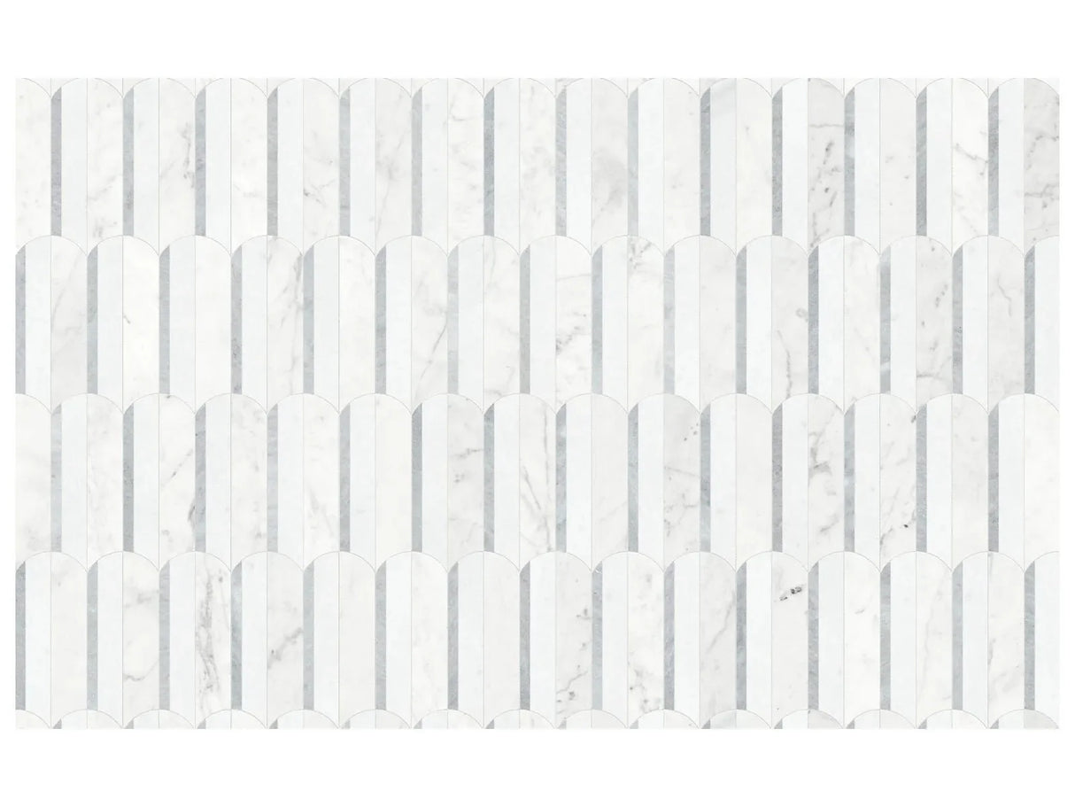 Anatolia Tile Utopio Hydros Dove Honed Natural Stone Waterjet Mosaic 5001-0402-0 Hydros Dove - premium natural stone mosaic tile from Anatolia Tile, available at PoshHaus showroom in Keene, NH